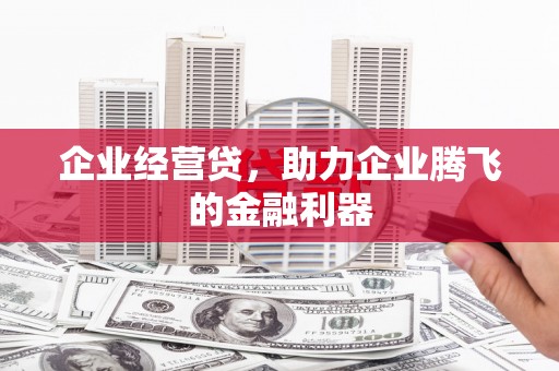 四会企业经营贷，助力企业腾飞的金融利器