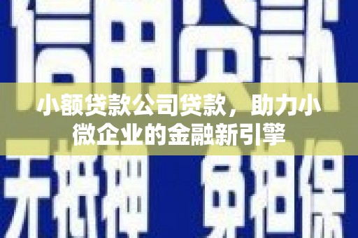 四会小额贷款公司贷款，助力小微企业的金融新引擎