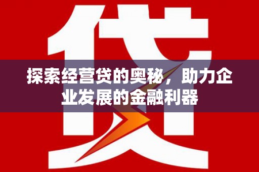 四会探索经营贷的奥秘，助力企业发展的金融利器
