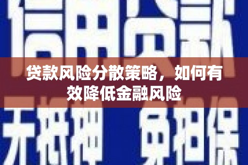 四会贷款风险分散策略，如何有效降低金融风险