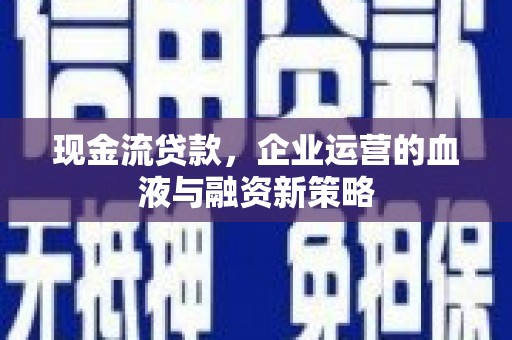 四会现金流贷款，企业运营的血液与融资新策略