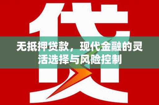 四会无抵押贷款，现代金融的灵活选择与风险控制