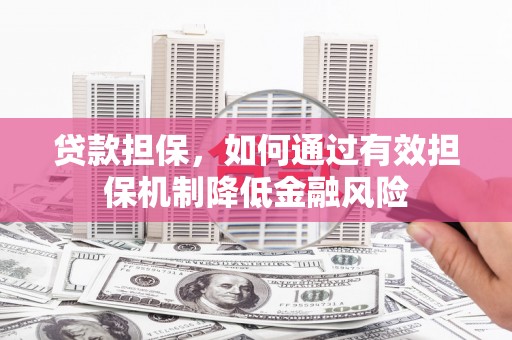 四会贷款担保，如何通过有效担保机制降低金融风险