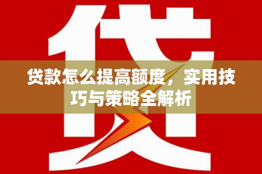 四会贷款怎么提高额度，实用技巧与策略全解析