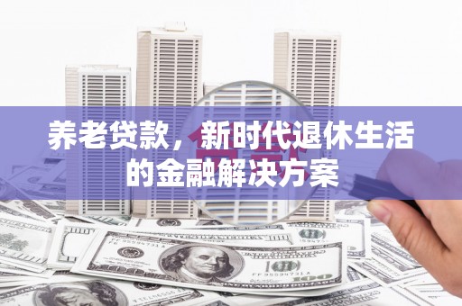 四会养老贷款，新时代退休生活的金融解决方案