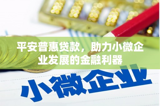 四会平安普惠贷款，助力小微企业发展的金融利器